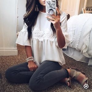 Apricot Lane White Embroidered Top